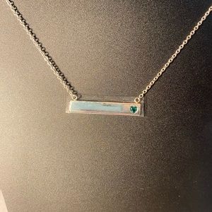 Green birthstone heart necklace